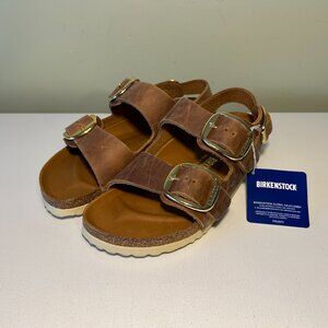 Birkenstock Milano Big Buckle Oiled Leather Sandals